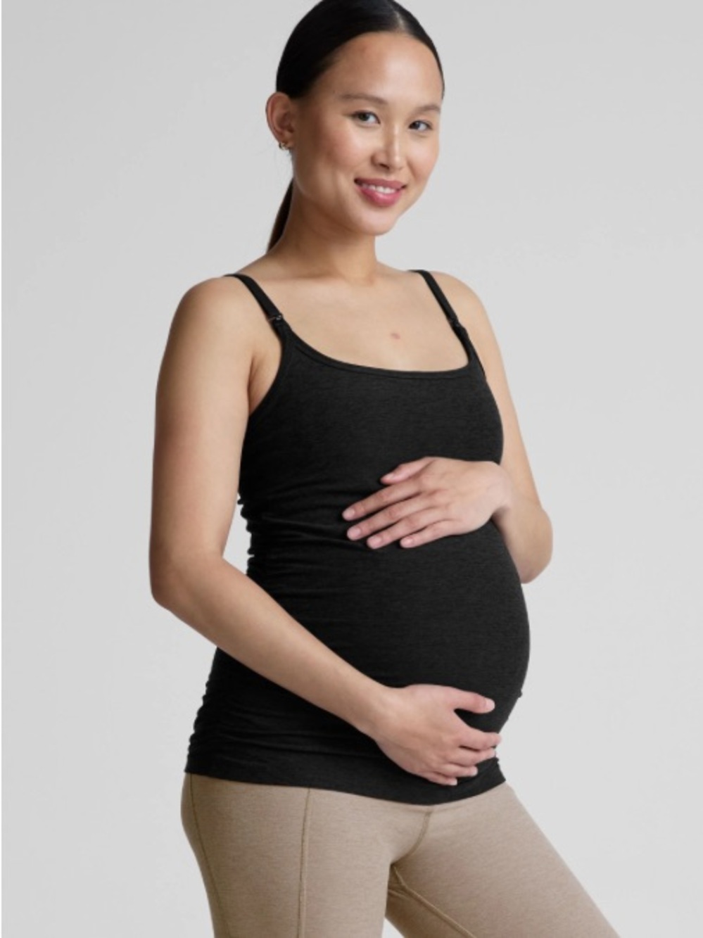 NWT Beyond Yoga Spacedye Keep It Simple Nursing Tank Top Black Medium